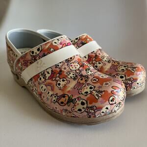 Sanita Tokidoki Koi Clogs Womens 38 Patent Leather Comfort Professional Shoes